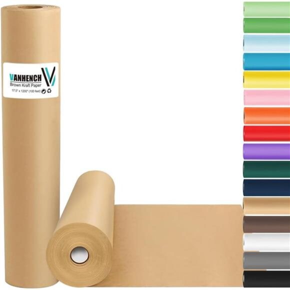 Brown Wrapping Craft Kraft Paper 17.5"x 1200"(100') Art & Crafts Gift 70GSM 50LB - Picture 1 of 6